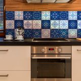 Ambiance Sticker Zelfklevende tegelmuurstickers voor keuken en badkamer - 9 Boheemse Citalli cementtegelstickers - 9 stickers 10x10cm