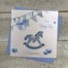 White Cotton Cards New Baby Boy Congratulations kaart, wit