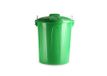 DRW Groene vuilnisemmer met handgrepen met deksel, 51 liter, 47 x 43,5 x 56 cm