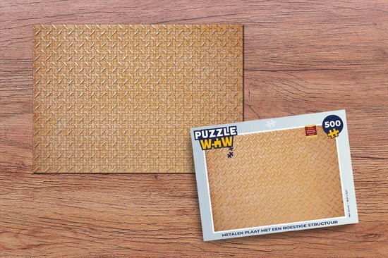 MuchoWow Puzzel Metalen plaat met een roestige structuur - Legpuzzel - Puzzel 500 stukjes - Sinterklaas cadeautjes - Sinterklaas voor grote kinderen