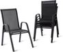 Merkloos Relaxdays Tuinstoelen stapelbaar - set van 4 - antraciet