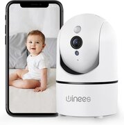 Binnen bewakingscamera 1080P babycamera IndoorCam met 2-weg audio nachtzicht bewegingsdetectie app-bediening met Alexa