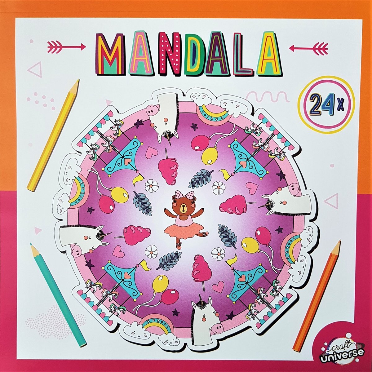 craft universe Mandala Kleurboek voor Kinderen Unicorn in de kermis