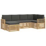 vidaXL - Buiten - bank - set - 6 - st - Wit - en - antracietkleurig - Polyester