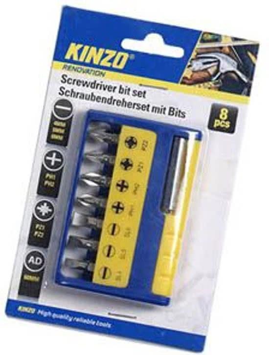 Kinzo Schroevendraaier Bit Set - 8 Stuks