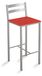 Deux tabourets de cuisine hauts, en similicuir rouge, avec une hauteur d'assise de 70 cm