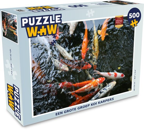 MuchoWow Puzzel Een grote groep koi karpers - Legpuzzel - Puzzel 500 stukjes