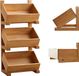 Merkloos Plantenopbergrek - Houten organizer - Keuken opbergen - Drie niveaus - 23.6 inch hoog - Natuurlijk hout