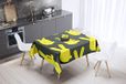 Bonamaison Tafelkleed, Anti-Mold, Sneldrogend, Waterdicht, 100% Polyester Tafellaken, Neon Geel, Rook, 140 x 140 Cm