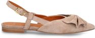 Manfield - Femme - Slingbacks taupe en suède avec nœud - Taille 38