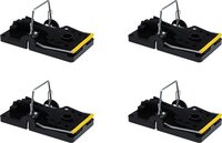 Merkloos / Sans marque 4x Rattenval / rattenklem - kunststof/metaal - Zwart - Voor binnen & buiten