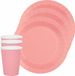 Santex Set de vaisselle pour fête/anniversaire - 10x assiettes et gobelets - Rose - Carton