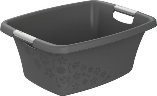 Rotho wasmand 25 liter flowers grey