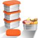 Sans marque 3 conteneurs alimentaires hermétiques en acier inoxydable – 230 ml mini boîtes à collation avec couvercle en silicone