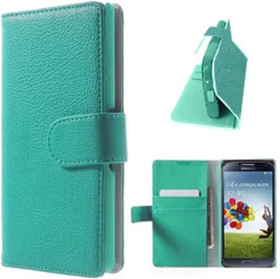 Smart Samsung Galaxy S4 Portemonnee Hoesje Case Turquoise - 7081202222233