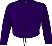 YOEK Dames Bolero met lange mouwen paars