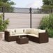 Prolenta Maison Exclusive - 6-delige loungeset voor de tuin met kussens, bruin, van polyrotan