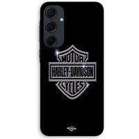 Harley Davidson Coque Pour Samsung galaxy A35 logo motor sycles gris front noir Maniacase