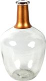 Countryfield Bloemenvaas Firm Big Bottle - helder transparant/koper - glas - 15 x 25 cm