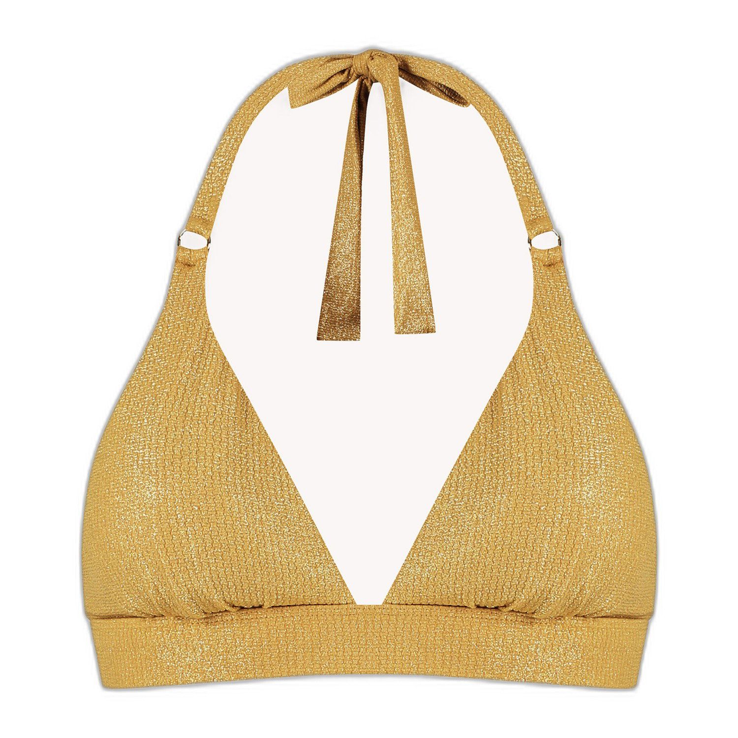Cyell voorgevormde triangel bikinitop Golden Hour met lurex goud