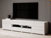 Mobistoxx TOMASSON Meuble tv-hifi 2 portes 3 tiroirs blanc/blanc brillant avec led