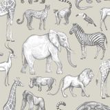 ESTAhome behang jungle dieren groen grijs - 53 cm x 10.05 m - 139270