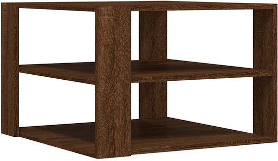 vidaXL Salontafel 58x58x40 cm bewerkt hout bruin eikenkleurig