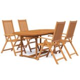 vidaXL 5-delige Tuinset Massief Acaciahout 120-170 cm