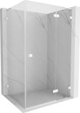 Mexen Lunar L cabine de douche à charnières droite 85 x 80 cm, transparent, blanc
