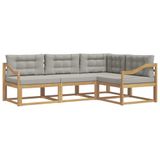 vidaXL - Buiten - bank - set - 3 - st - Wit - en - Lichtgrijs - Polyester