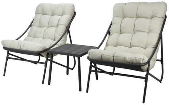 Pro Garden 3-delige Balkonmeubelset - Grijs