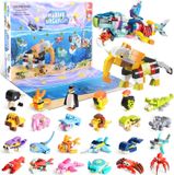 Calendrier de l'Avent Jouet 2025 Enfants - 24 Jours Figurines d'Animaux Blocs de Construction Calendrier Compte à Rebours pour Noël