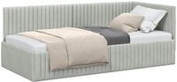vidaXL Hoekbedframe Lichtgrijs Fluweel 90 x 190 cm