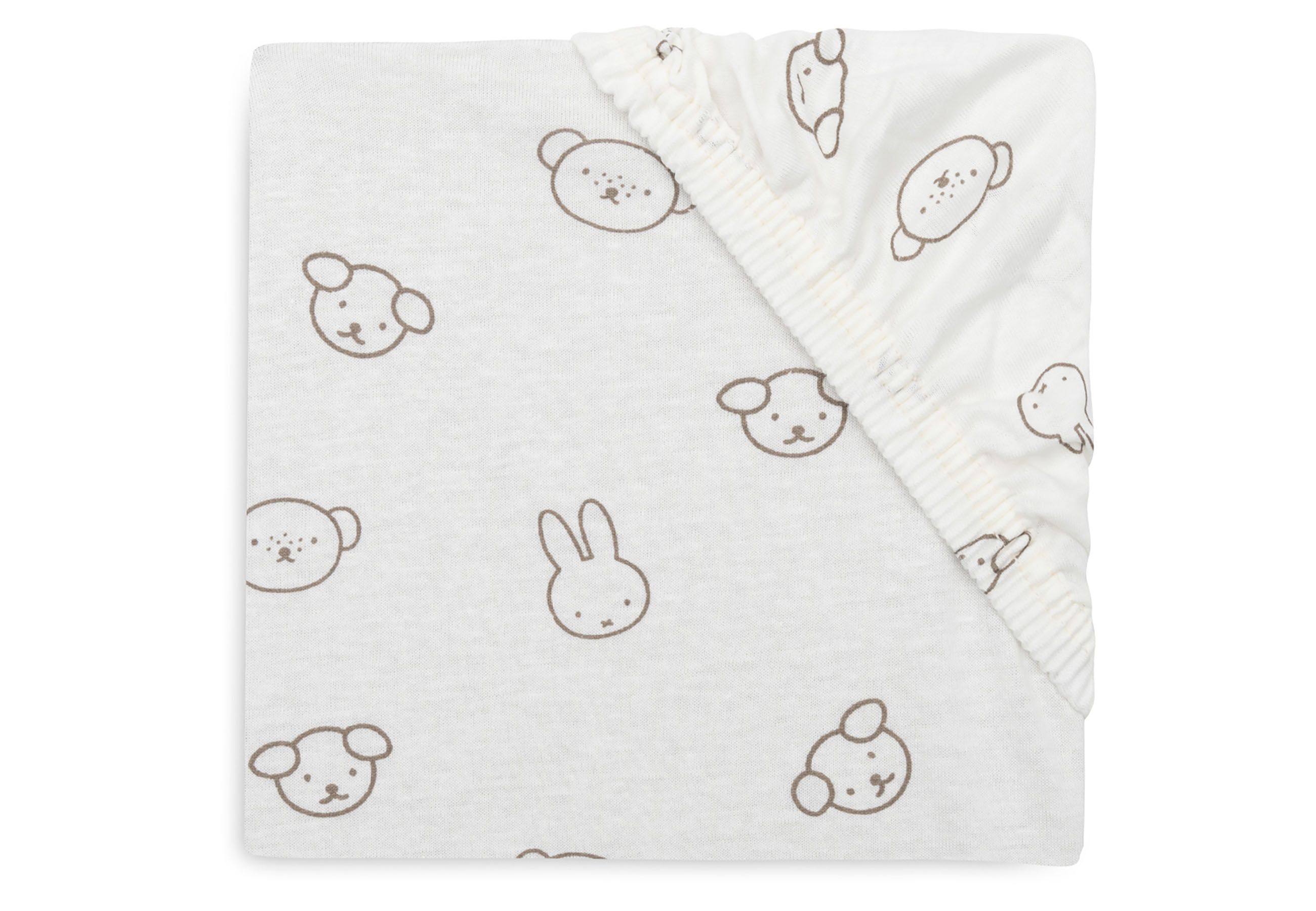 Jollein Hoeslaken jersey, voor wiegen, Miffy and Friends, 40/50 x 80/90 cm