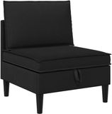 vidaXL Midden Sofa met Opbergruimte Zwart Fluweel