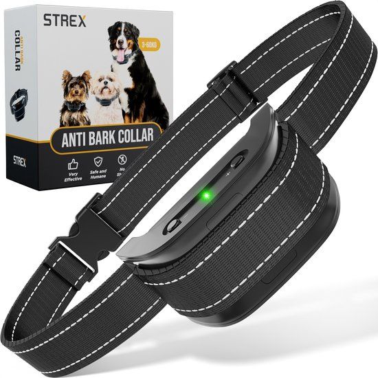 Strex Anti Blafband voor Honden - 3-60KG - Zonder Schok - Vibratie en Audio - Anti Blaf Band