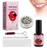 Kit de décoration dentaire avec lampe UV, paillettes et strass