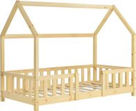 en.casa Kinderbed Sisimiut met uitvalbeveiliging 80x160 cm houtkleurig