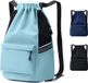 Unyqoos® Sac de sport bleu avec bandes de sécurité réfléchissantes