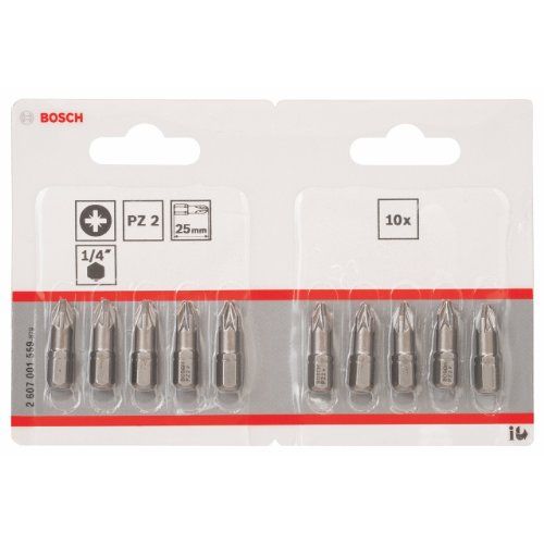 Bosch Bosch bit 3 stuks kruiskop PZ 1 PZ2 25 mm, 10 Stück