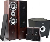 Fenton 5.1 Home Cinema Surround Walnoot Speakerset 1300W met 10 Subwoofer