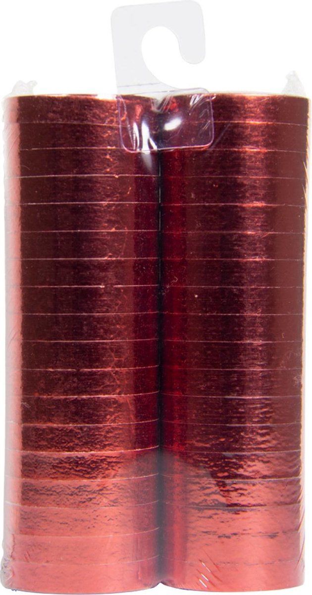 Rode Serpentines Metallic 4m 18 ringen 2st