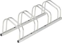 Merkloos / Sans marque Relaxdays fietsenrek grond - voor 4 fietsen - buiten - staal - zilver