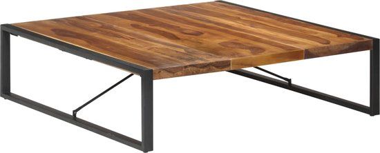 vidaXL Salontafel 140x70x40 cm massief hout zwart