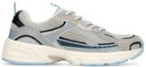 Manfield - Grijze sneakers met blauwe mesh details - Maat 45