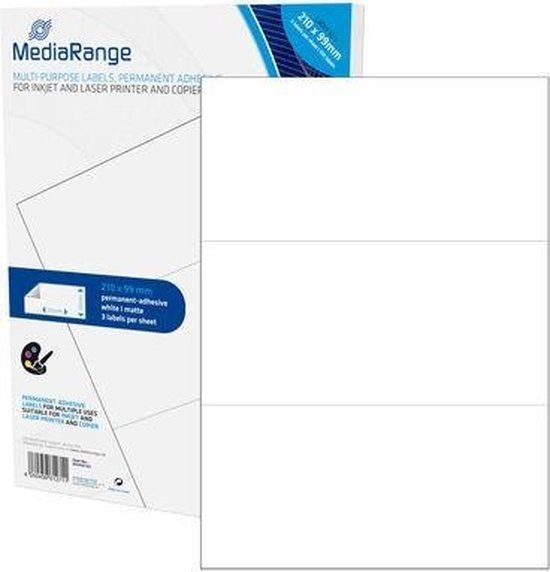MediaRange MRINK142 etiket Wit Permanent 150 stuk(s)
