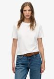 Superdry ESSENTIAL LOGO EMB TEE Dames T-shirt Korte Mouw Ronde Hals Katoen Effen Regular Fit Optic