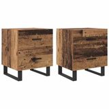 vidaXL Nachtkastje - Oud Hout en Zwart - Set van 2
