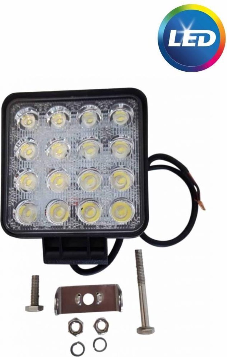 BWN Werklamp aanhanger 12-36V 16x3W LEDS incl. montageset