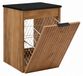 3xE living Meuble de salle de bain suspendu avec panier à linge, chêne artisanal / noir mat